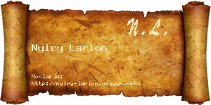 Nyiry Larion névjegykártya